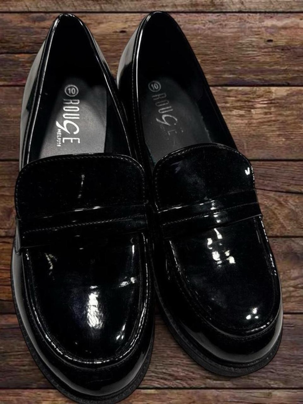 Rouge! Women's Black Patent Penny Loafers
